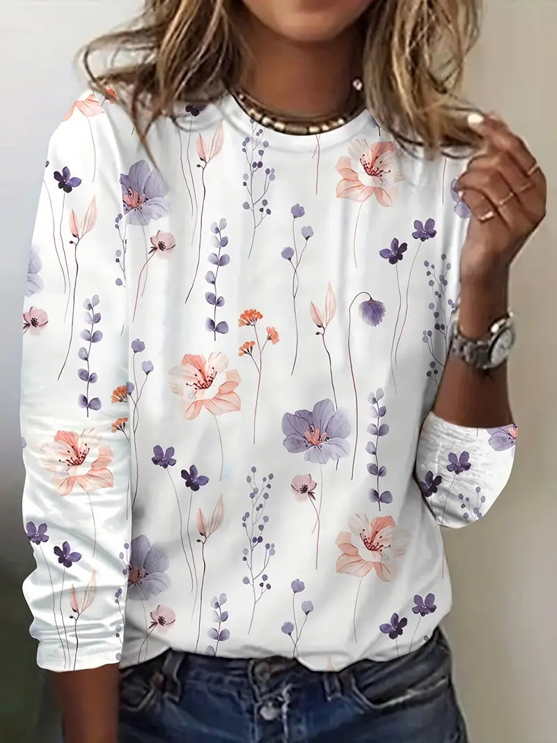 Hester - long sleeve t-shirt with floral print