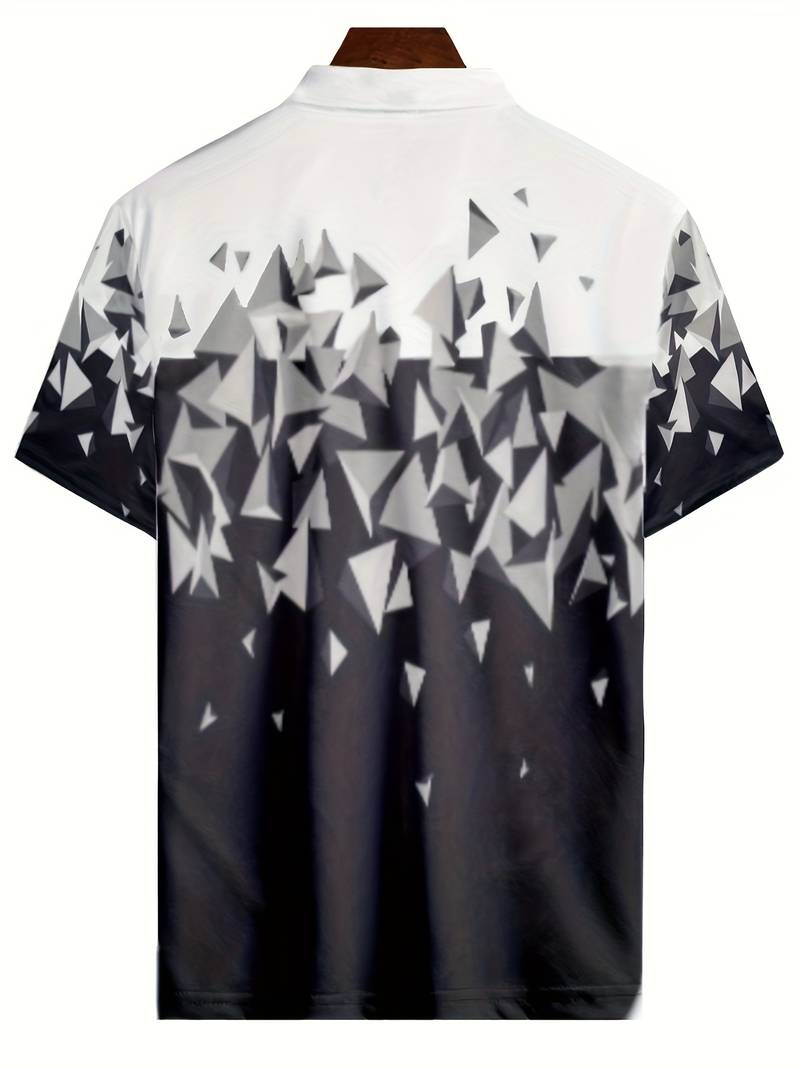 Edward geometric color block shirt for men