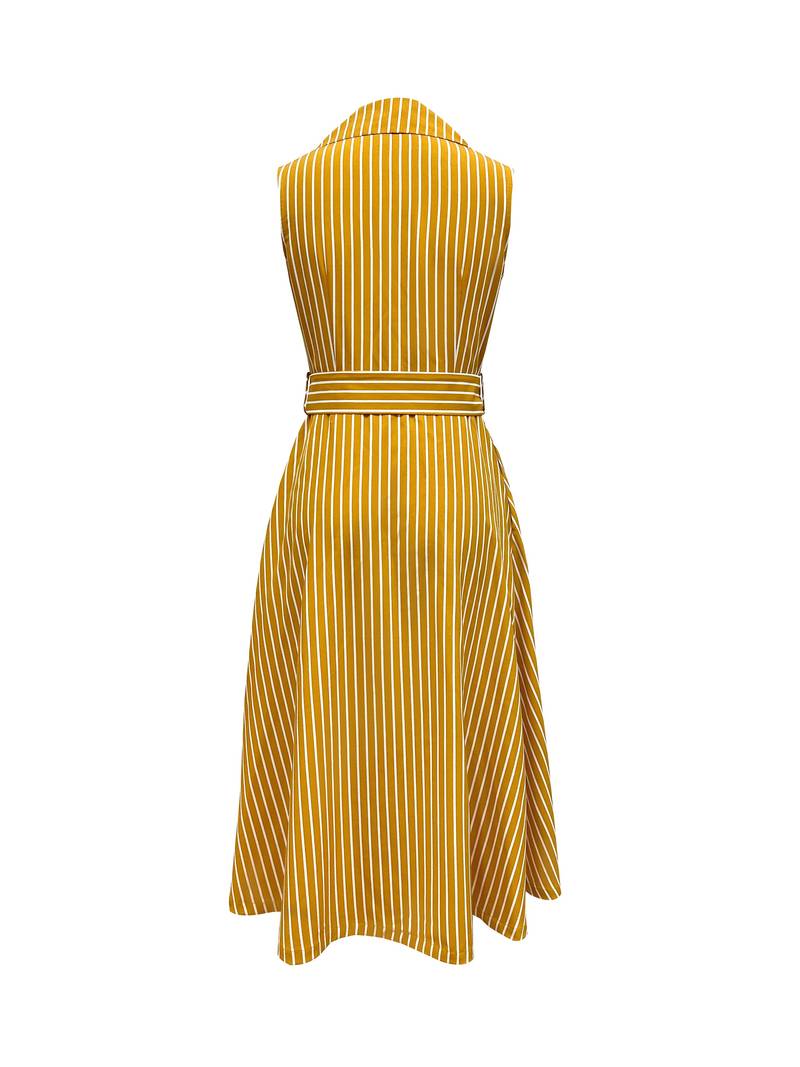 Eleanor – Sleeveless dress with striped print for spring and summer