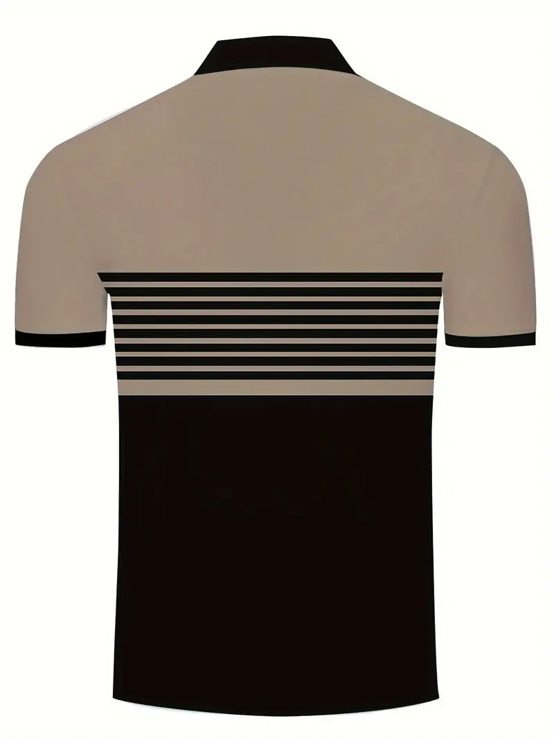 James color blocked short sleeve golf shirts for men