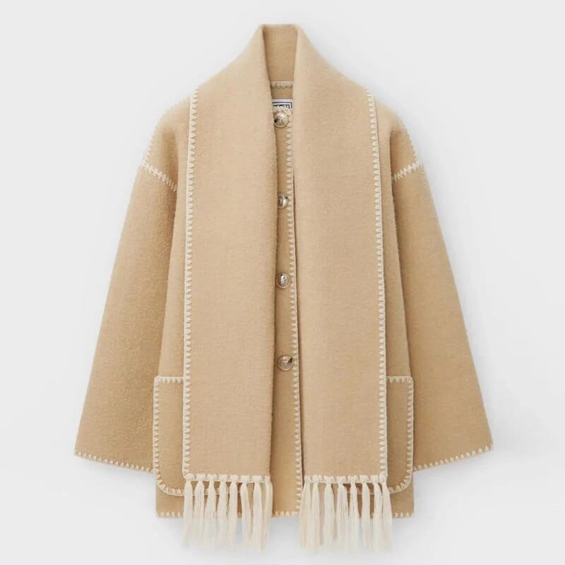 Fringed Scarf Coat