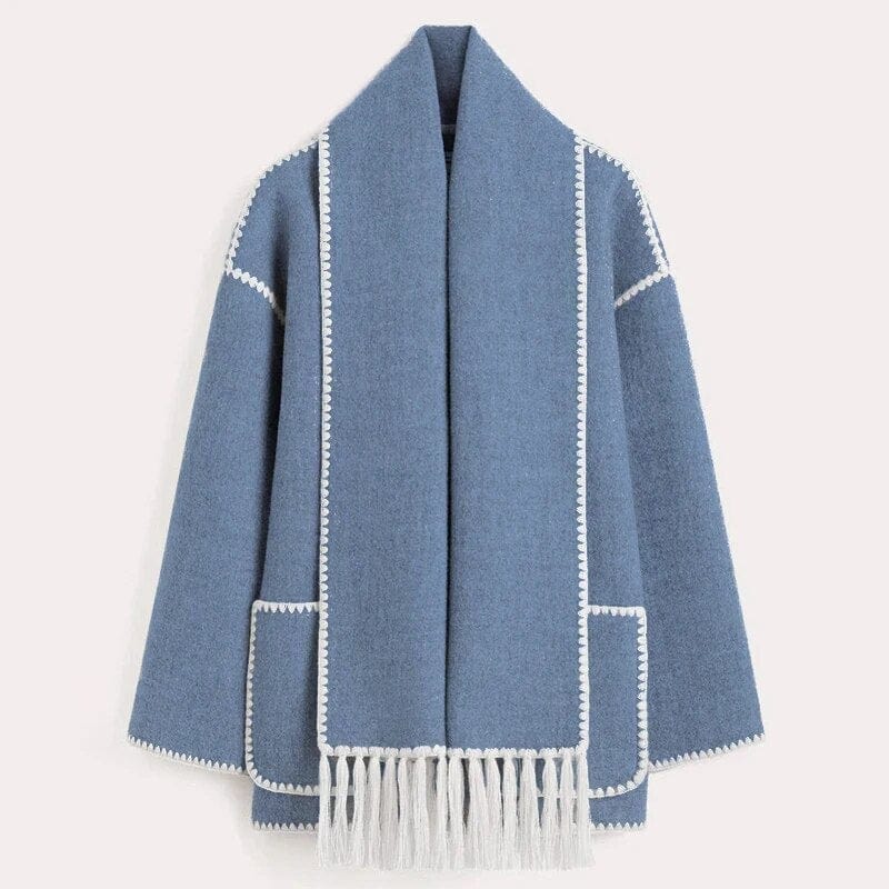 Fringed Scarf Coat