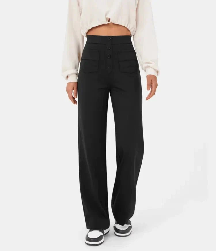 Gyula - elastic casual trousers with a high waist