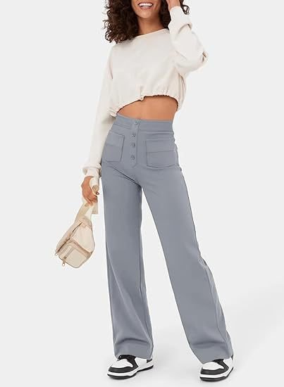 Gyula - elastic casual trousers with a high waist