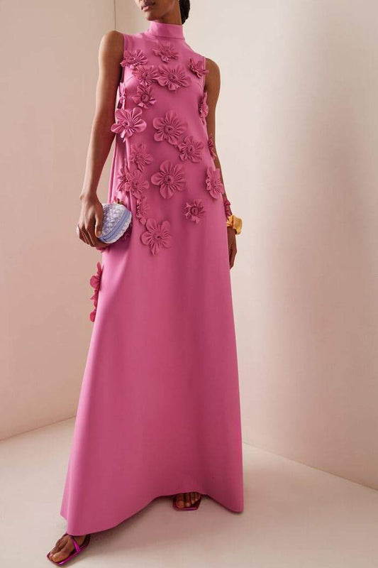 Ethel Flower Embellished Sleeveless Maxi Dress