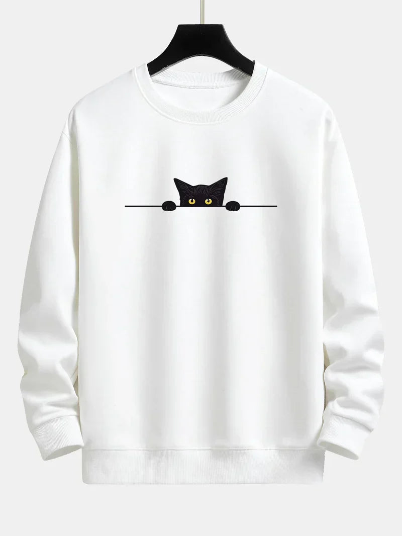 Noah | relax fit sweatshirt with black cat print