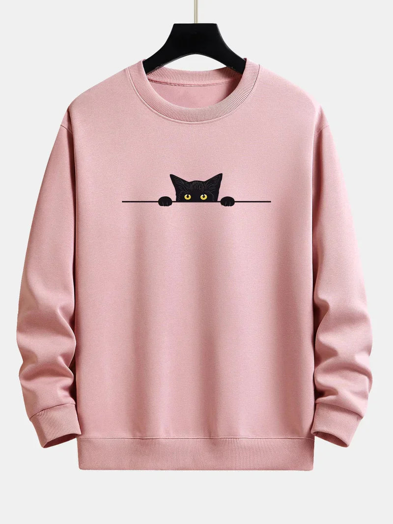 Noah | relax fit sweatshirt with black cat print