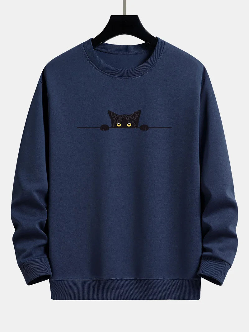 Noah | relax fit sweatshirt with black cat print