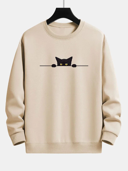 Noah | relax fit sweatshirt with black cat print