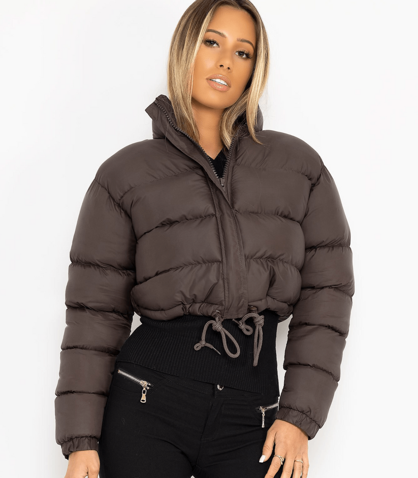 Short puffer jacket with drawstring - carry