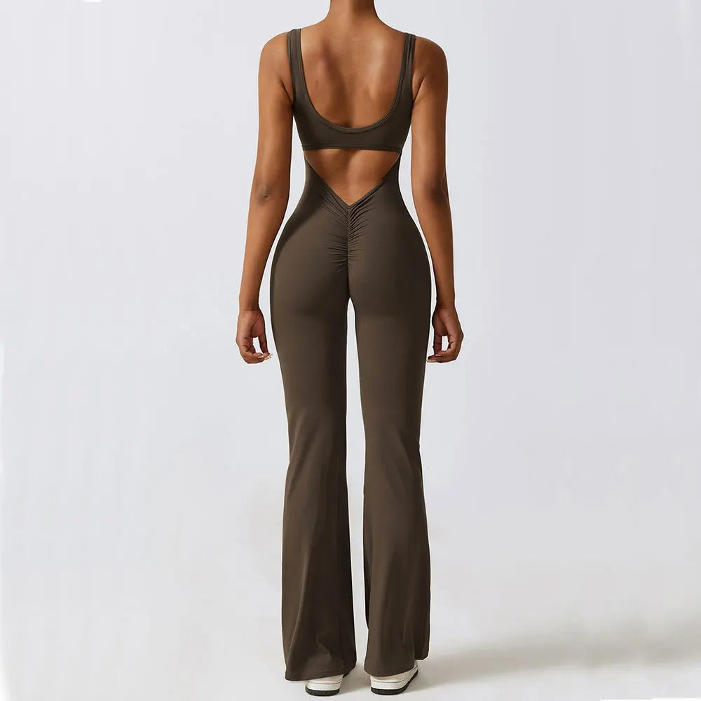 Lutiqe - Scrunch Butt Flare Jumpsuit