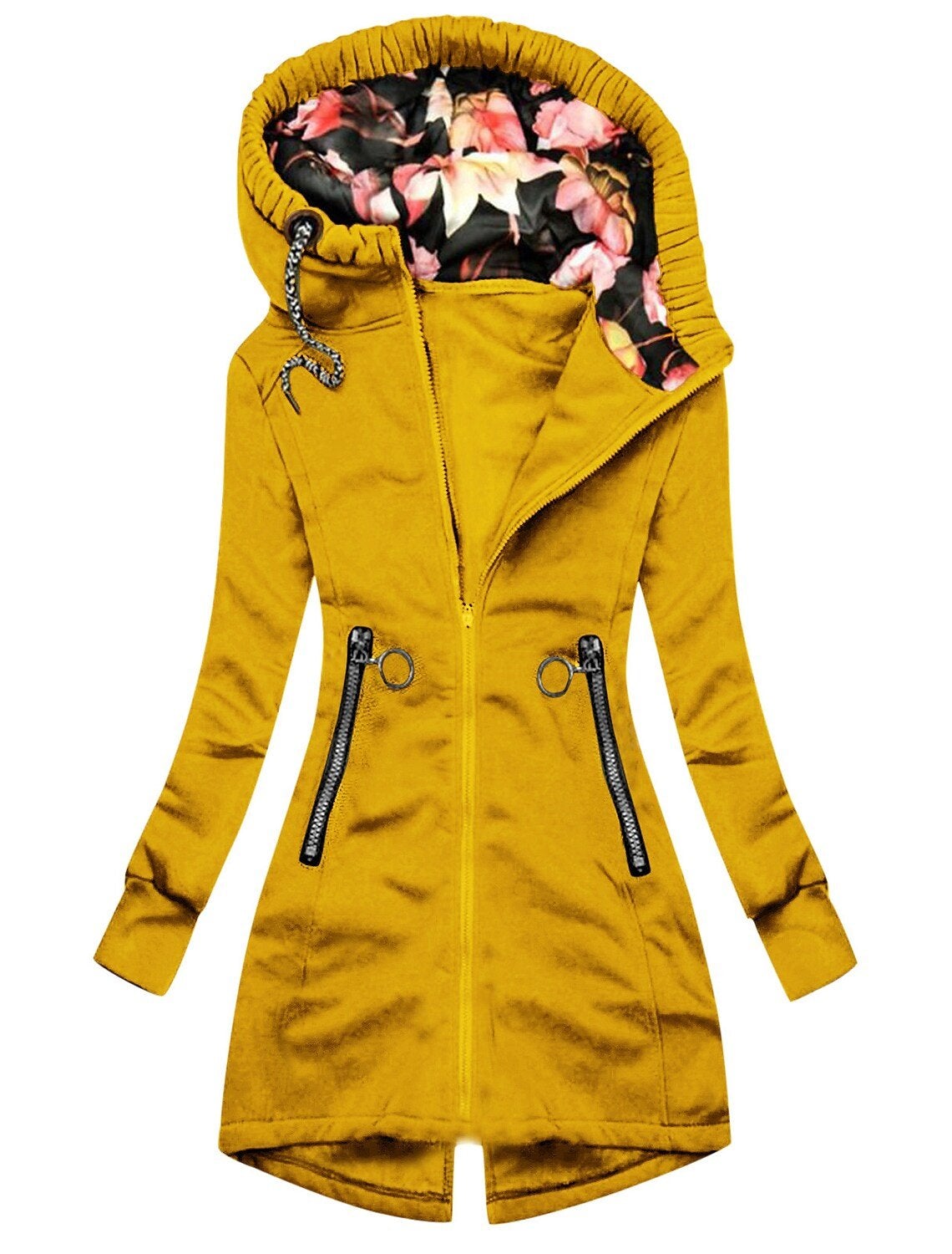 Waterproof Outdoor Rain Jacket with Hood and Flowers for Women | Perfect for Outdoor Activities