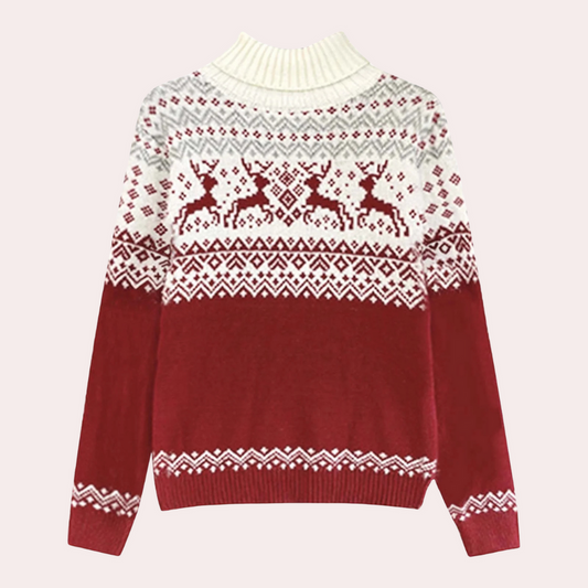 Corrina - elegant christmas jumper with turtleneck for women