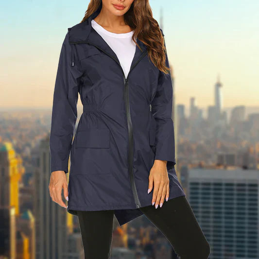 Waterproof women's outdoor rain jacket