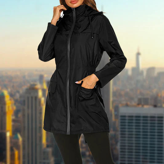 Waterproof women's outdoor rain jacket