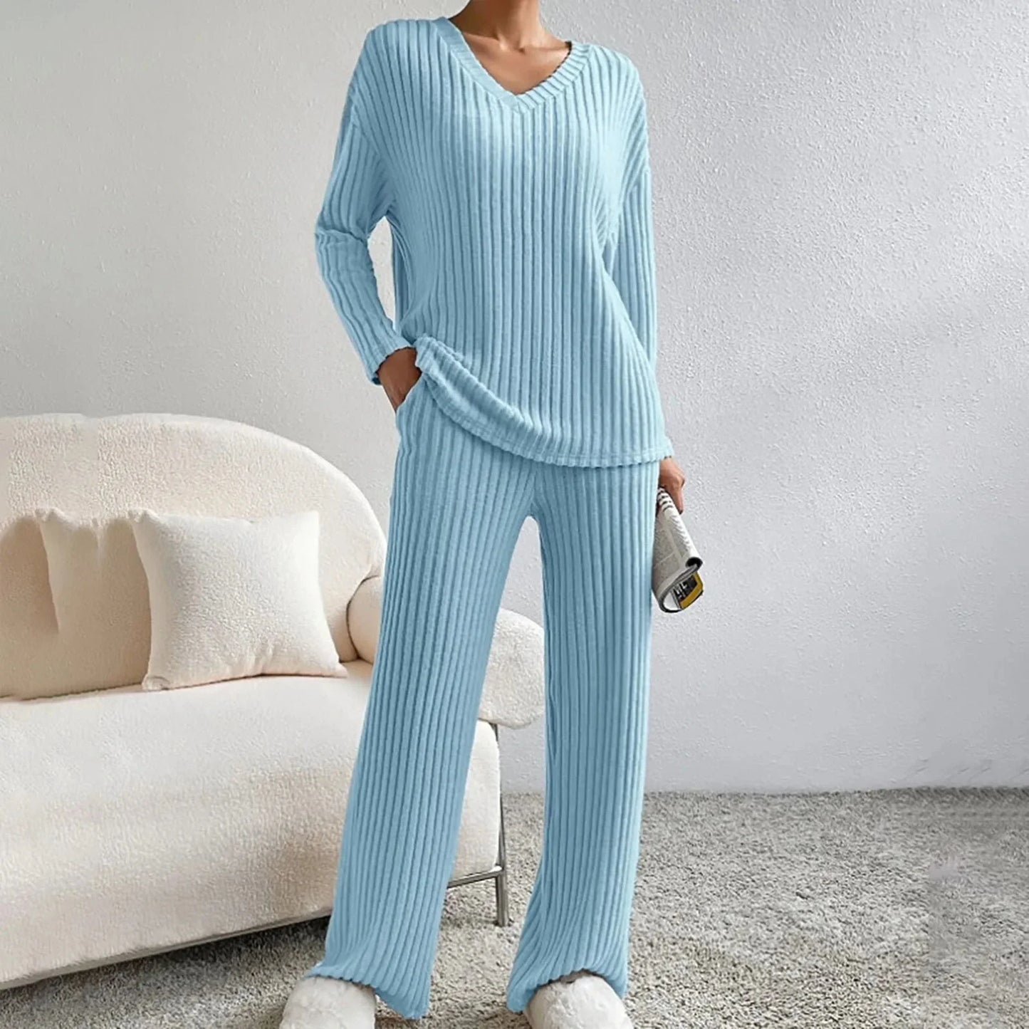 Ribbed Knit Lounge Set