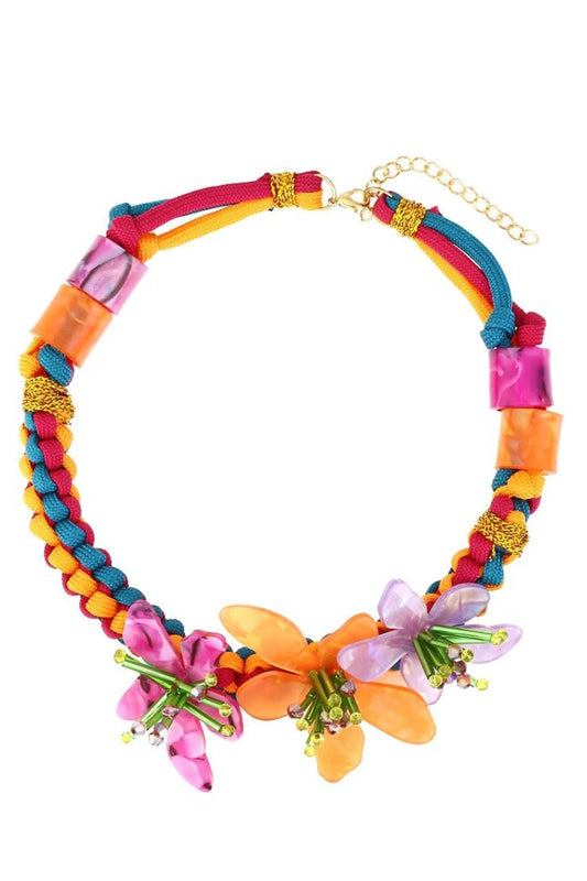 Riva Acrylic Flower Weave Necklace