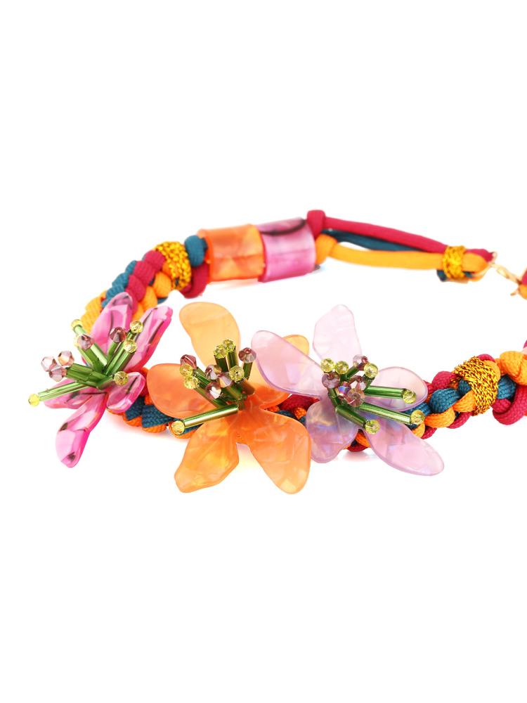 Riva Acrylic Flower Weave Necklace