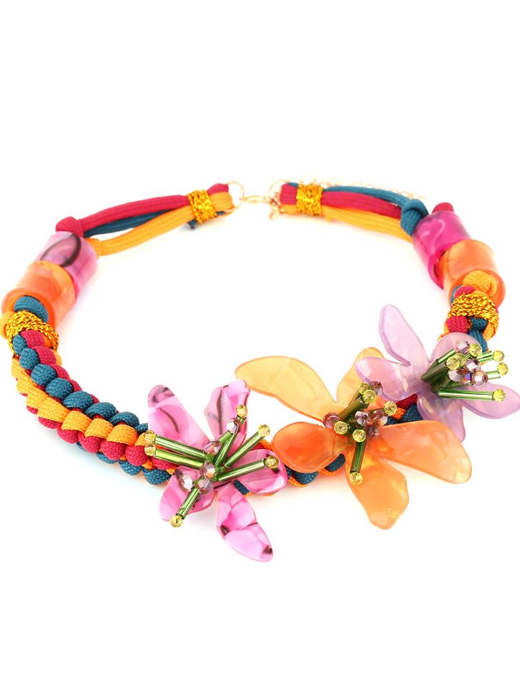 Riva Acrylic Flower Weave Necklace