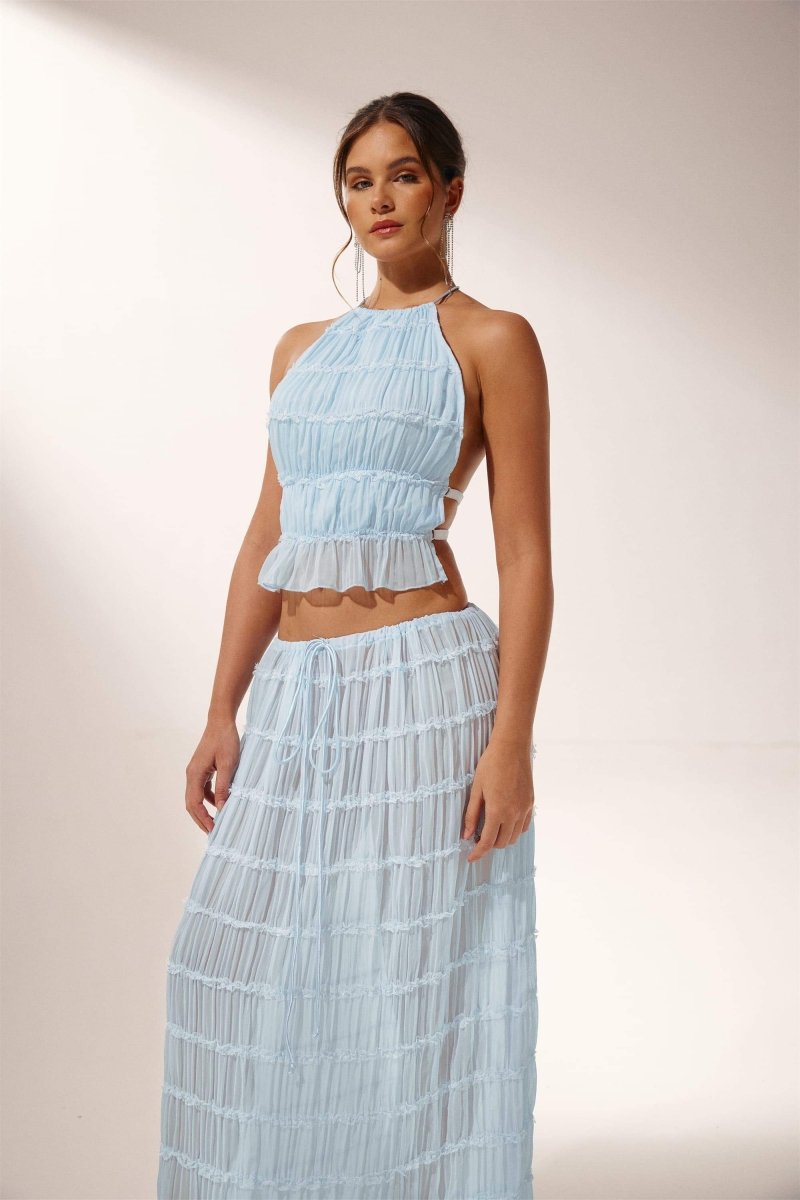 Rosalie Backless Pleated Set