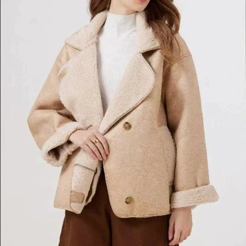 Sherpa-Lined Peacoat