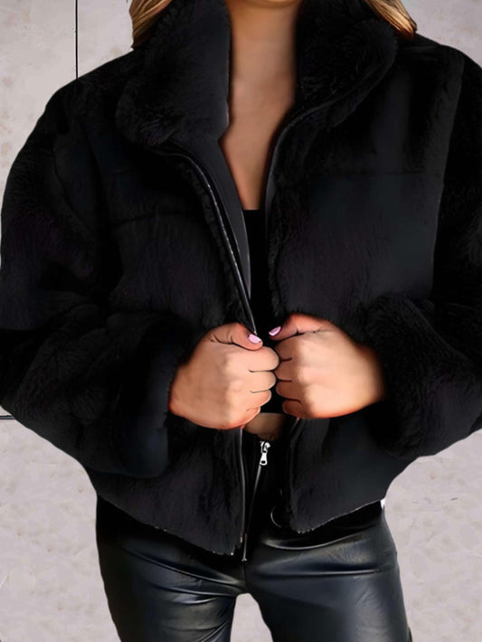 Cozyfaux – warm and cozy faux fur jacket with zip