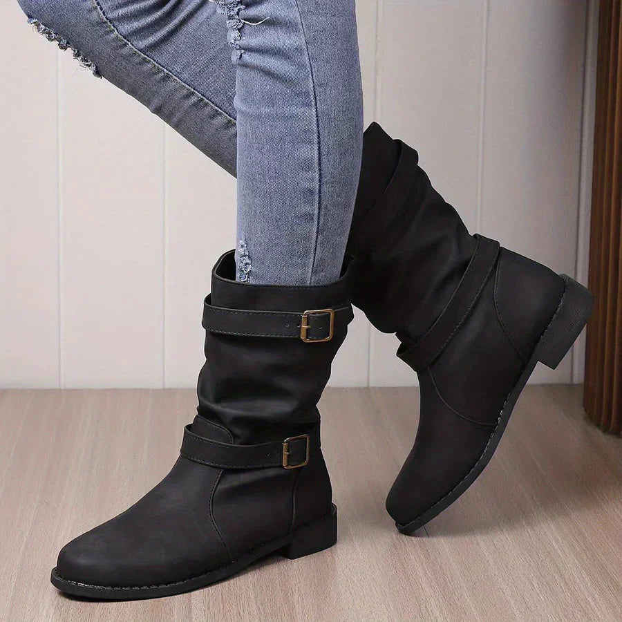 Emma Western Ankle Boots | Vintage Buckle Strap Boots