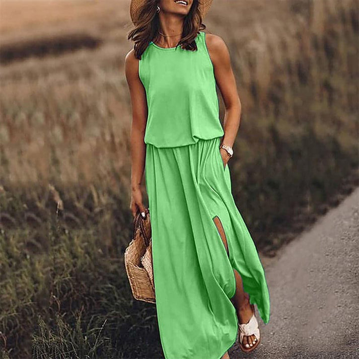 Aurelia - elegant long boho dress with elastic waist