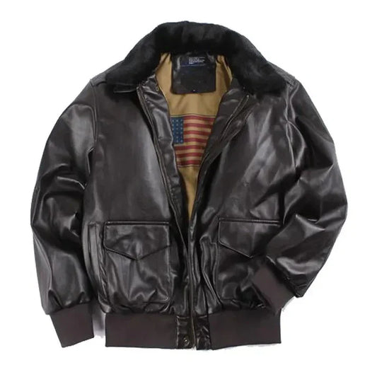 Winter vintage leather motorcycle jacket - alwin