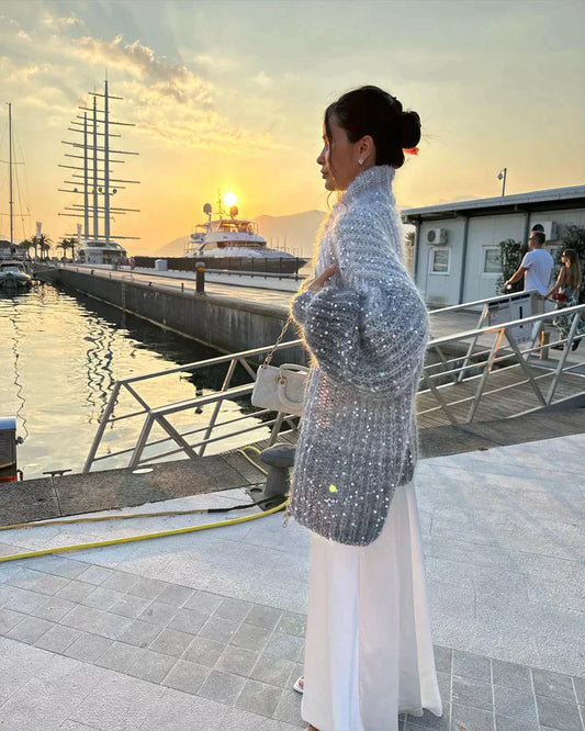 Pearl | Glittering Silk Cardigan